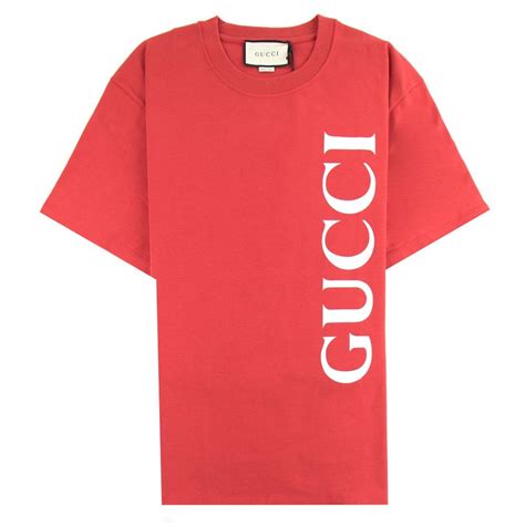 gucci print oversize t-shirt red